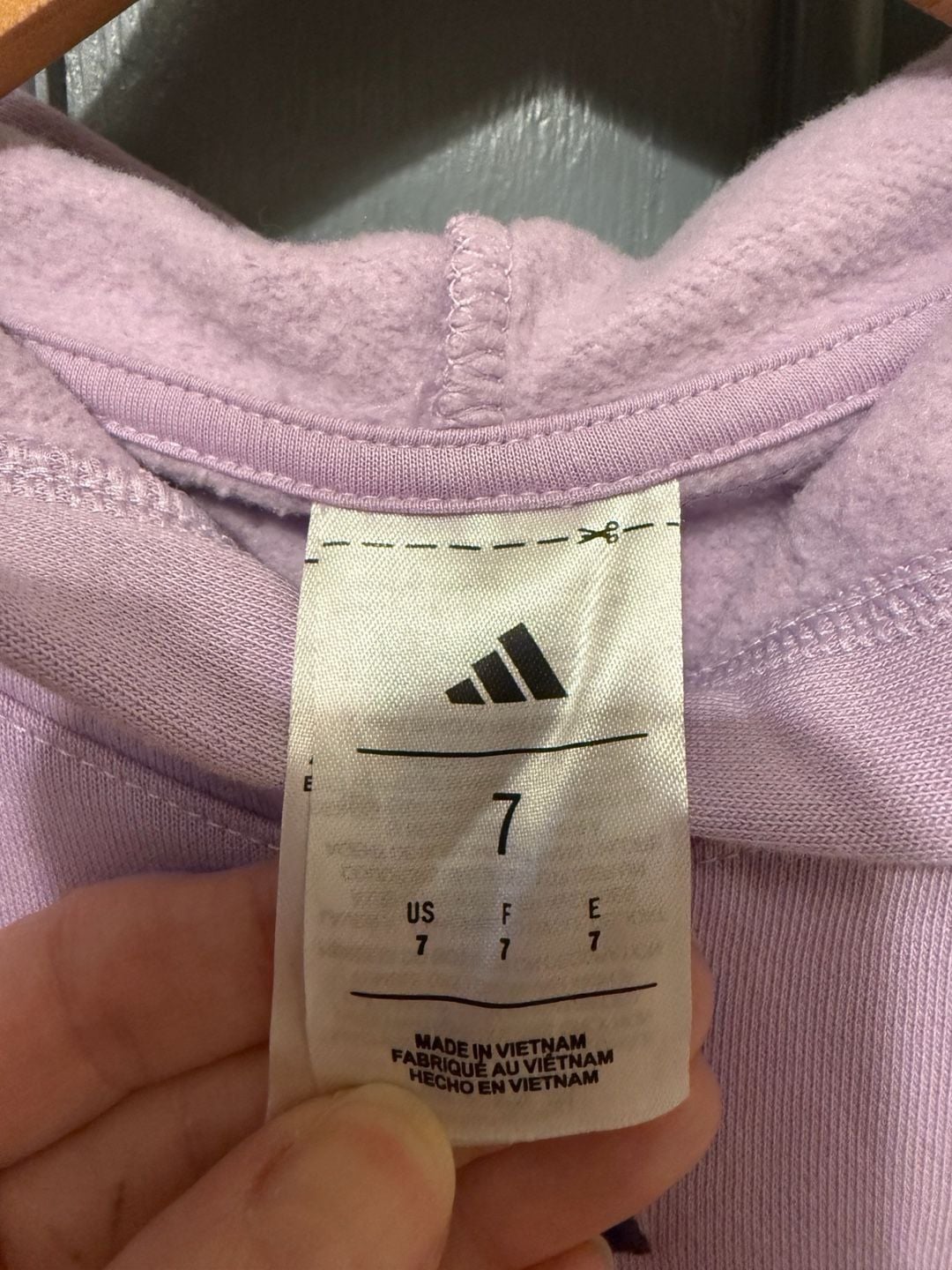 Adidas Seasonal Essentials Tiberio Hoodie Size 7 Purple Fleece 4