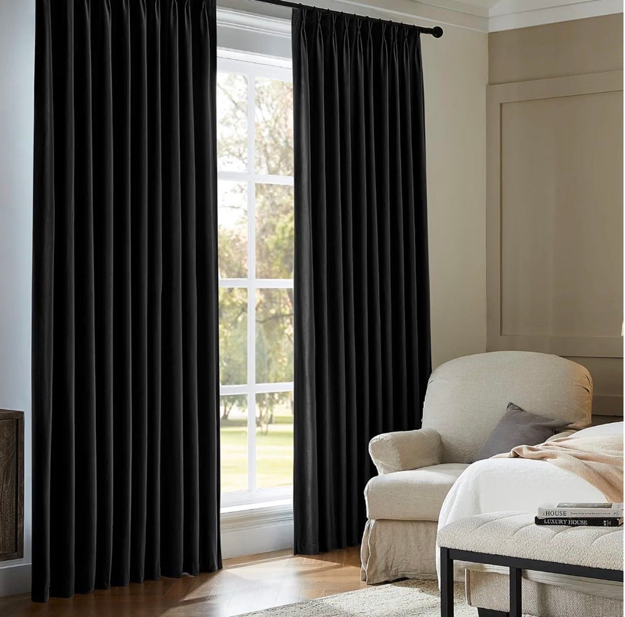 Swandream Pinch Pleated Blackout Curtains Black - 2 Pack 40*90 8