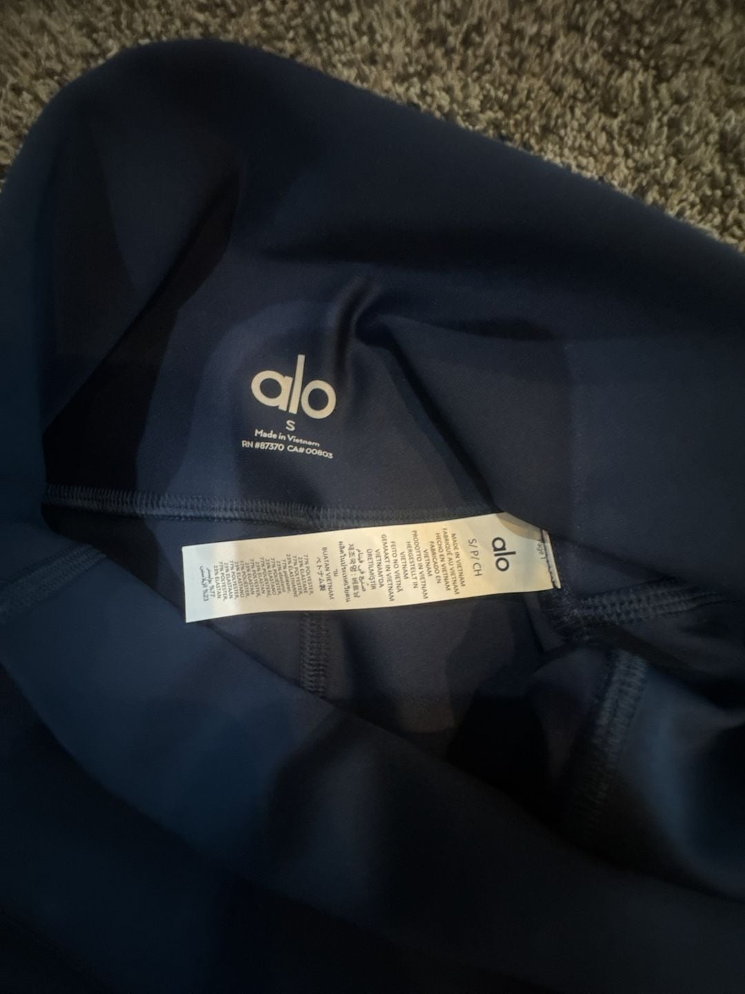 Alo Yoga High-Waist Airlift Legging And Airlift Intrigue Bra Size S Navy 7