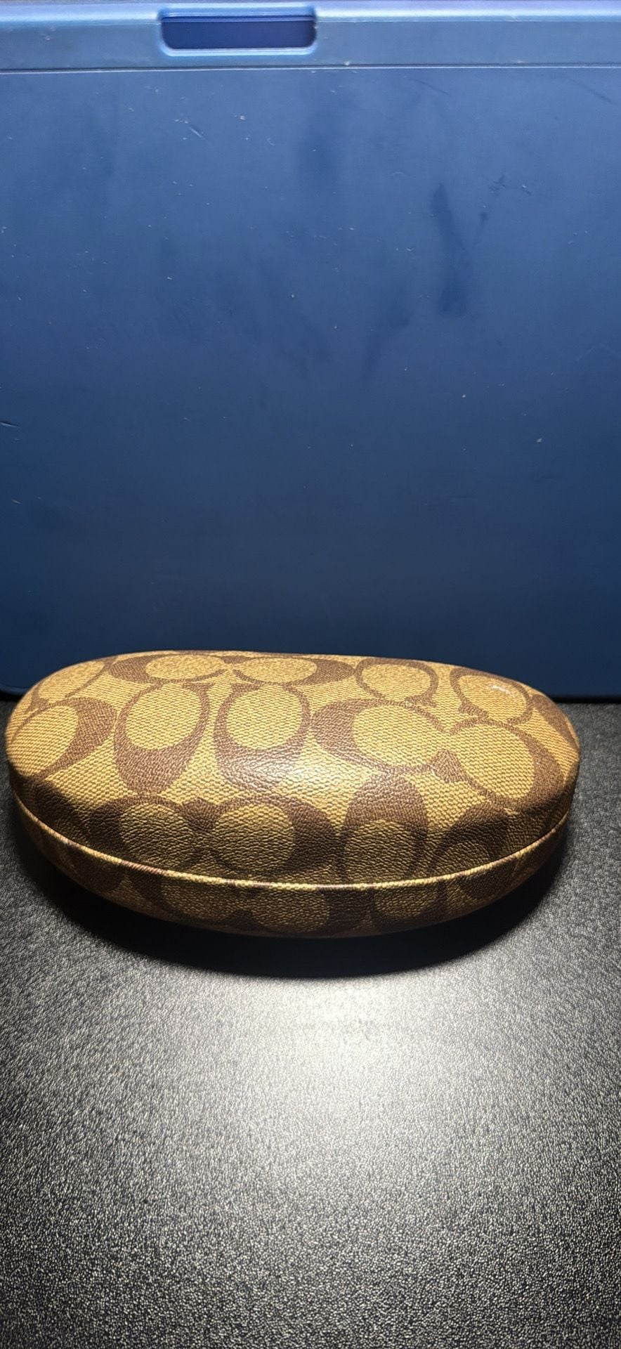 Coach Signature Monogram Brown Hard Clamshell Eyeglasses Case 3