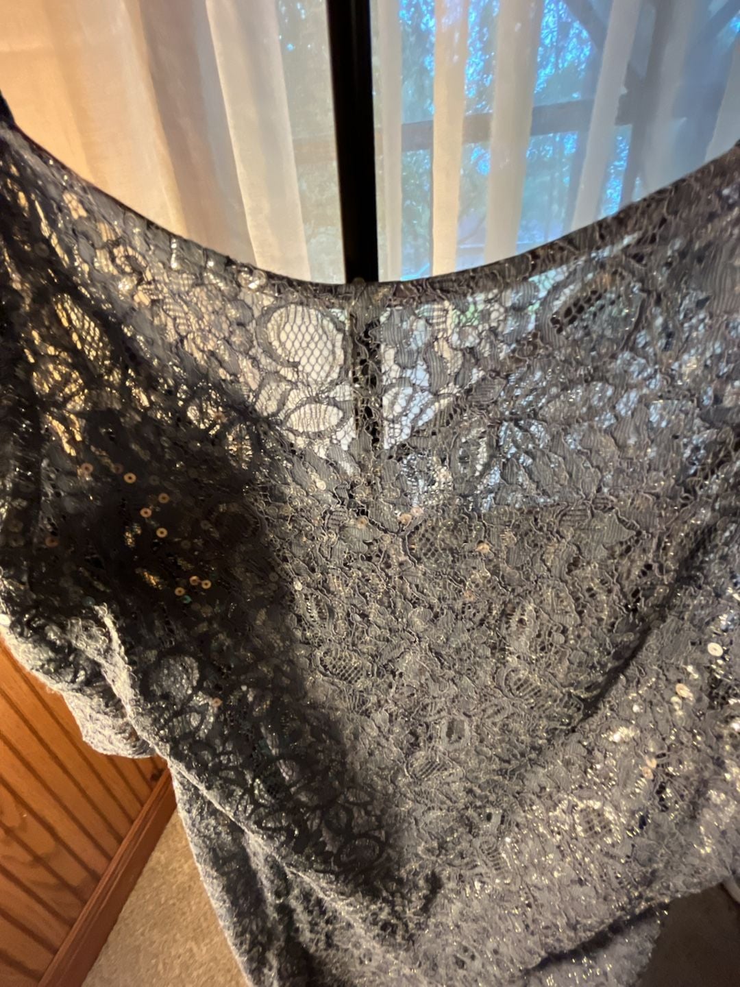 Alex Evenings Dress Size 14 Blue Lace Evening Gown 9