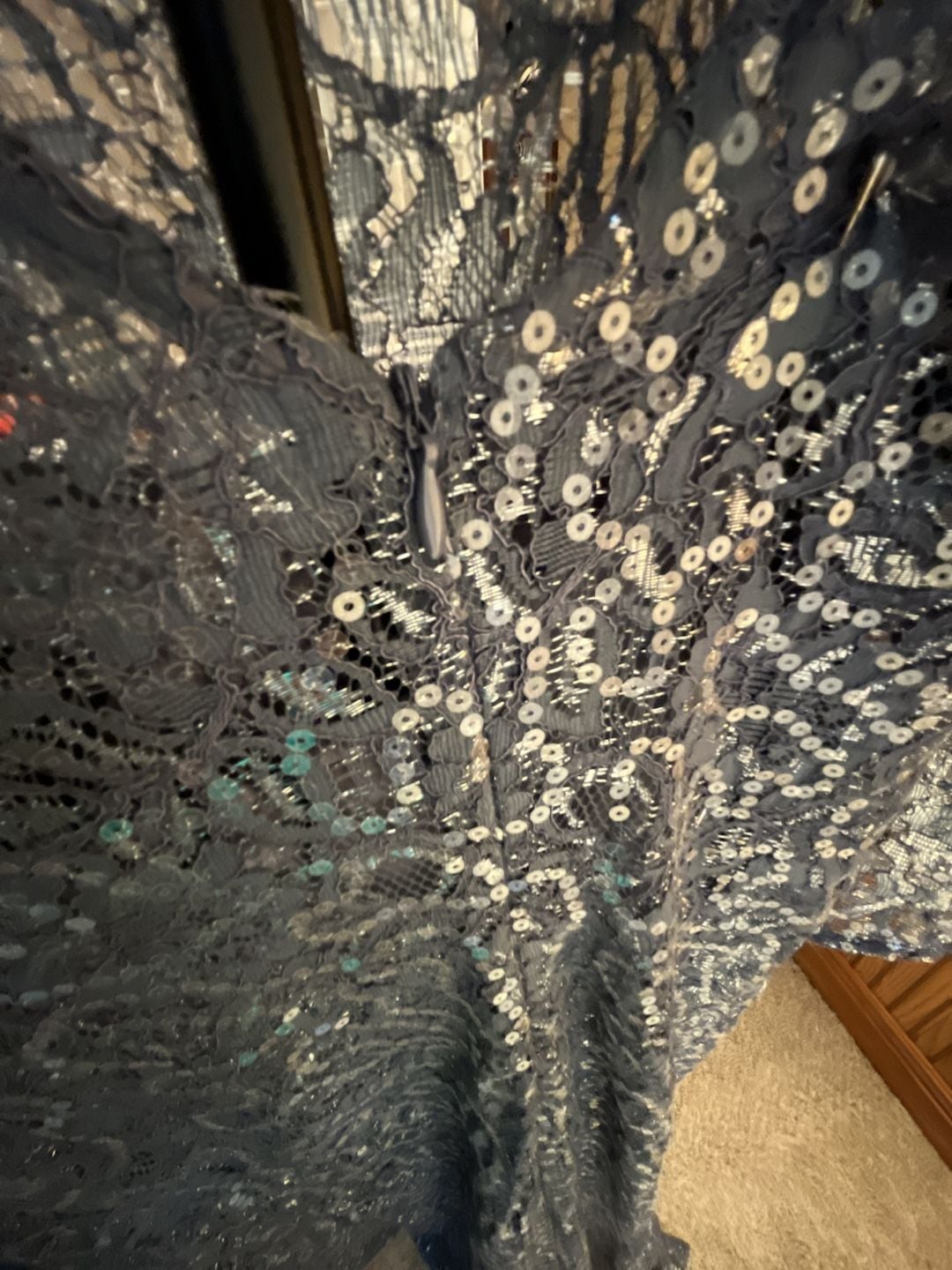 Alex Evenings Dress Size 14 Blue Lace Evening Gown 14