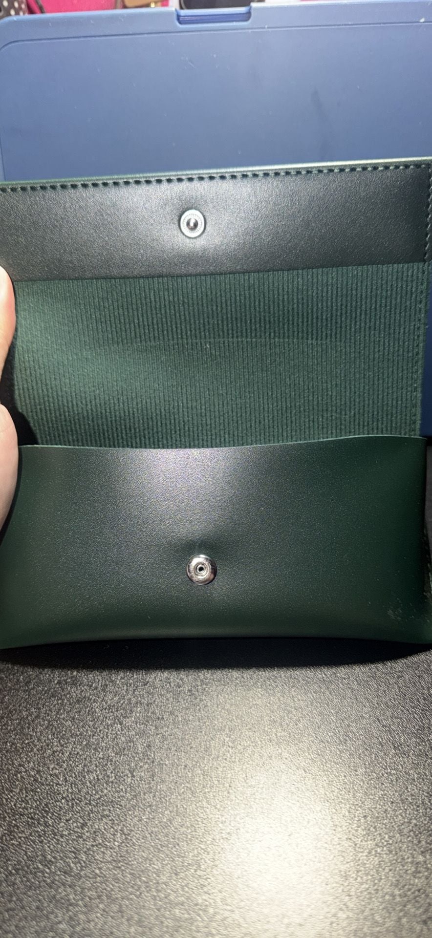 Lacoste Soft Glasses Case Green Snap Closure 1