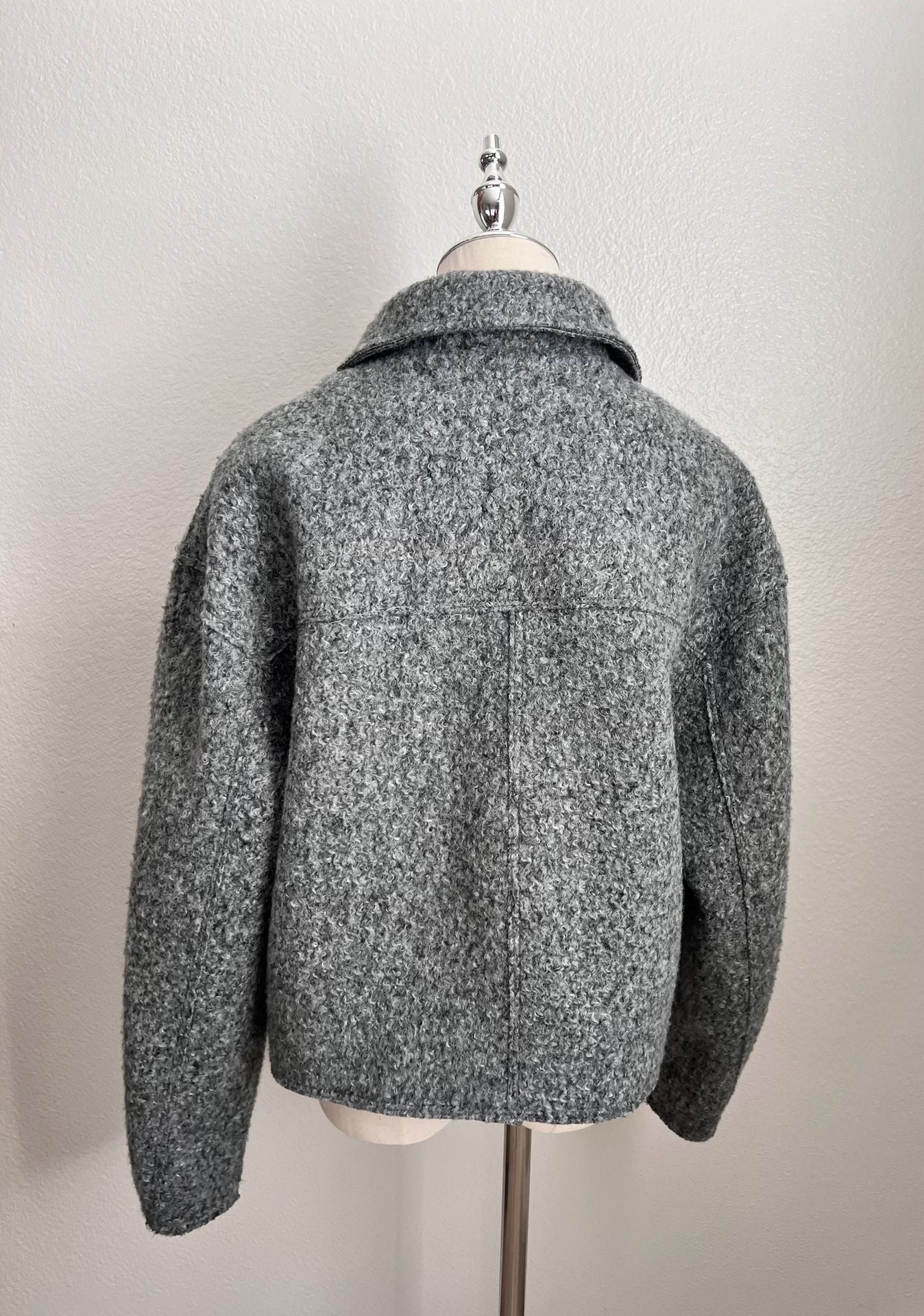 Truth by Republic Jacket Size L/G Gray Boucle Zip 4