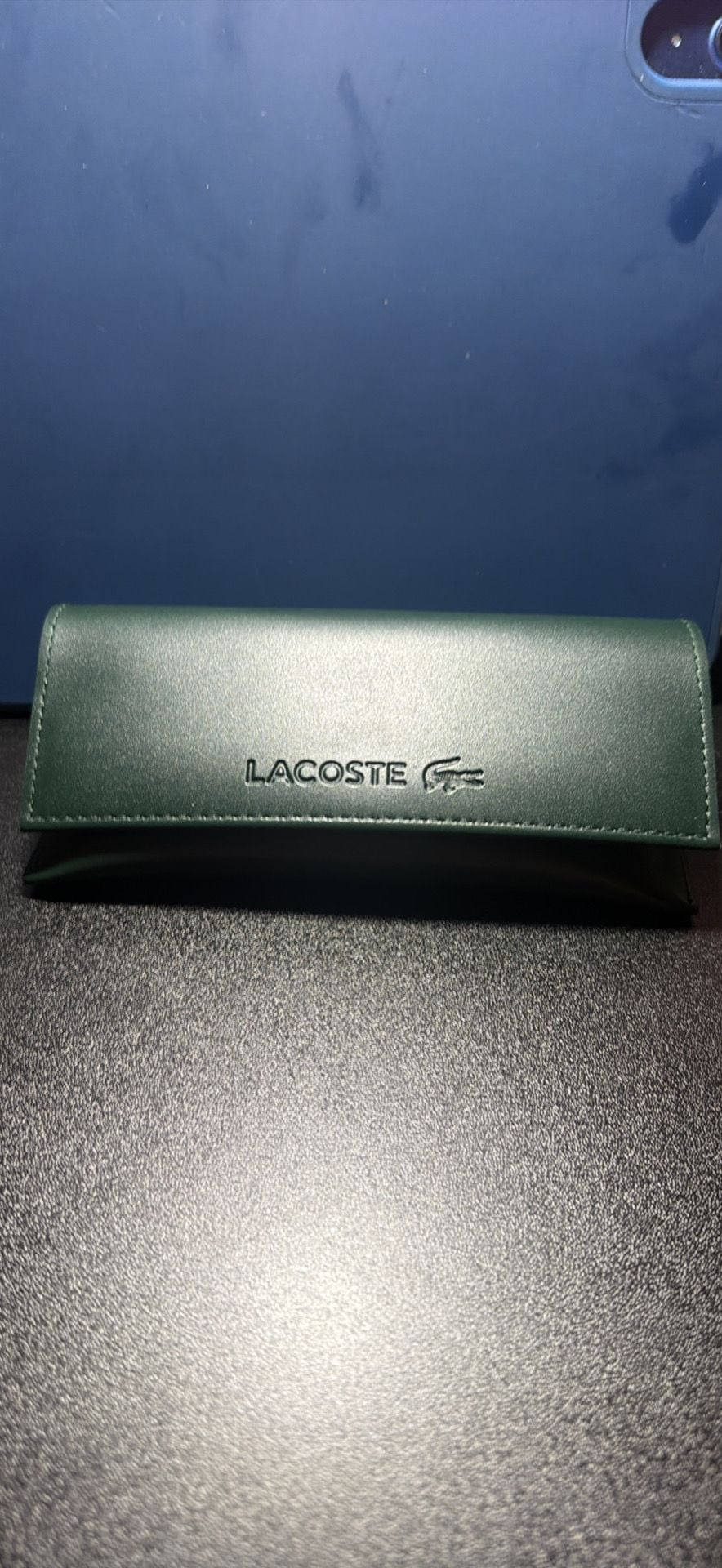 Lacoste Soft Glasses Case Green Snap Closure 3