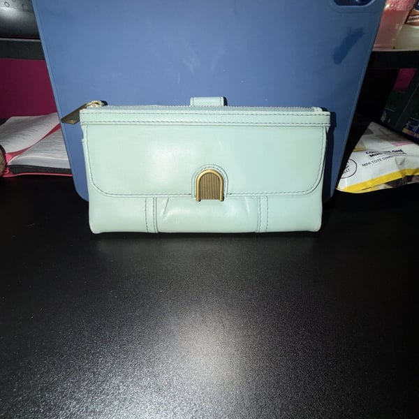 Fossil Cora Clutch Wallet Sage Green Leather