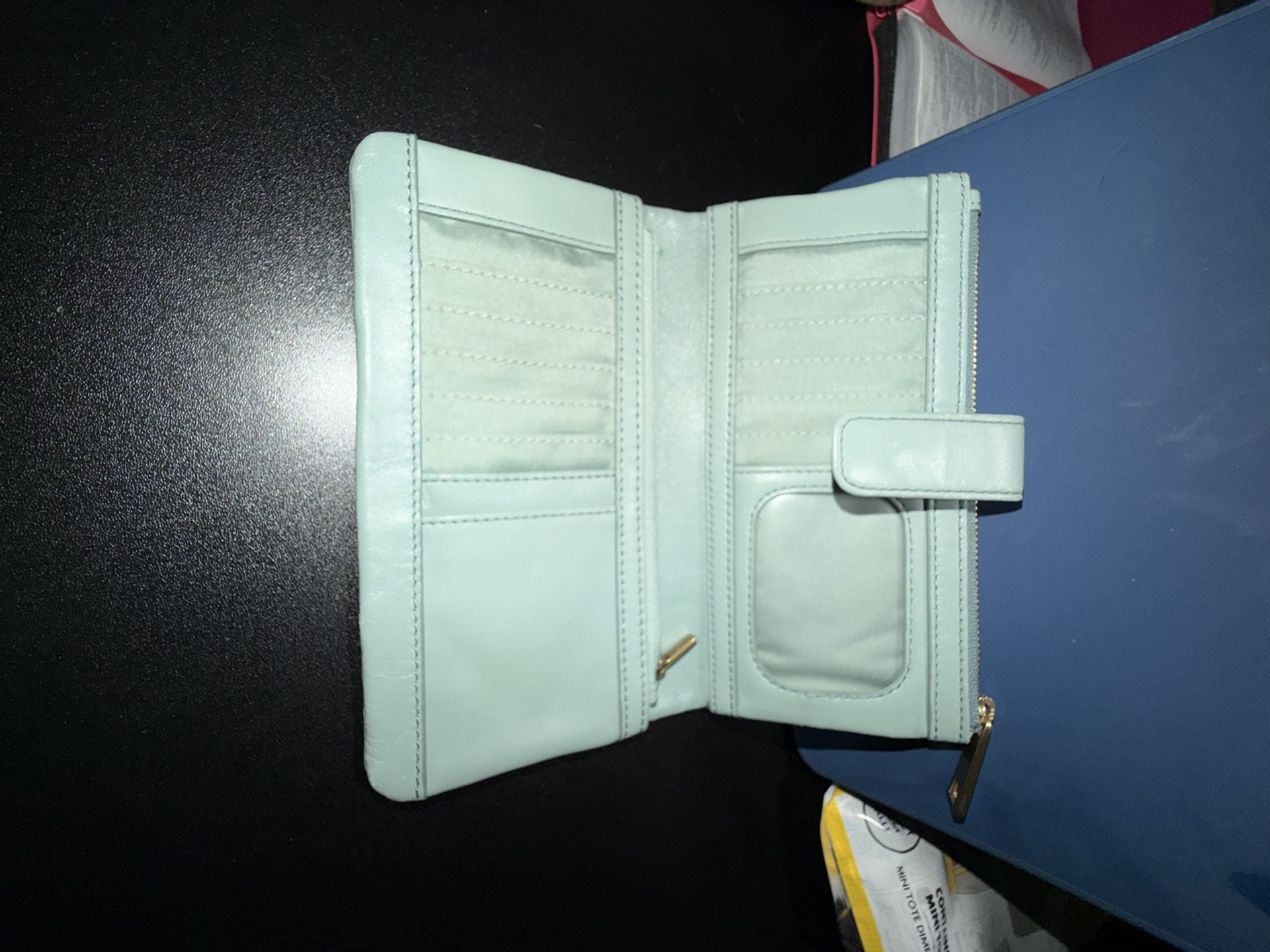 Fossil Cora Clutch Wallet Sage Green Leather 5