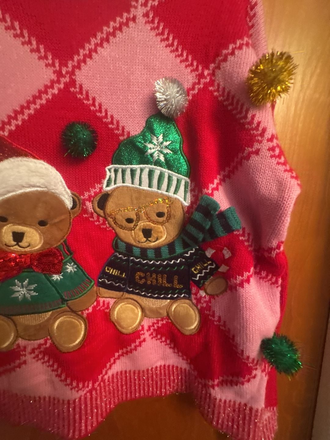 Holiday Time Christmas Sweater Size S (4-6) Teddy Bears 4