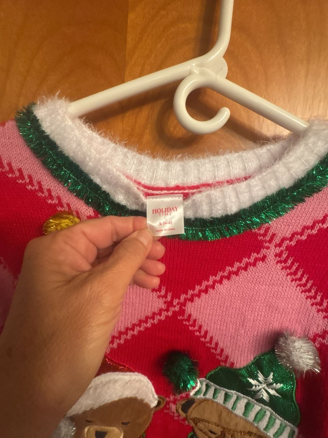 Holiday Time Christmas Sweater Size S (4-6) Teddy Bears 6