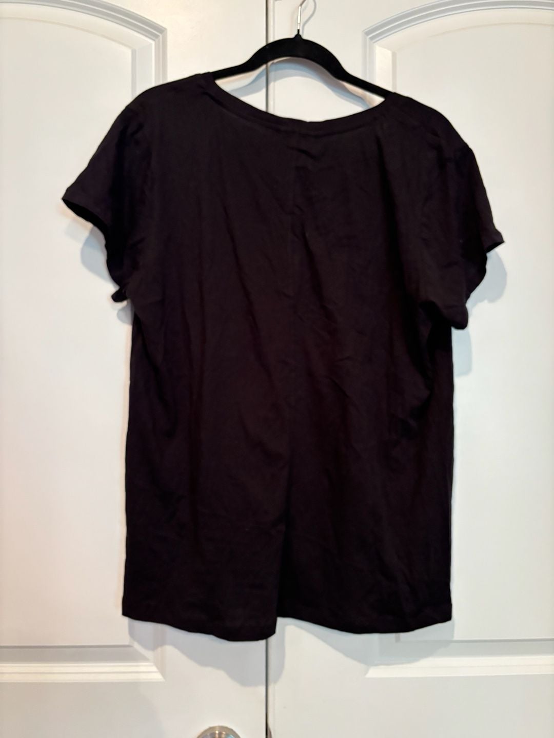 Barefoot Dreams Washed Jersey V-Neck Tee Size 1X Black 5