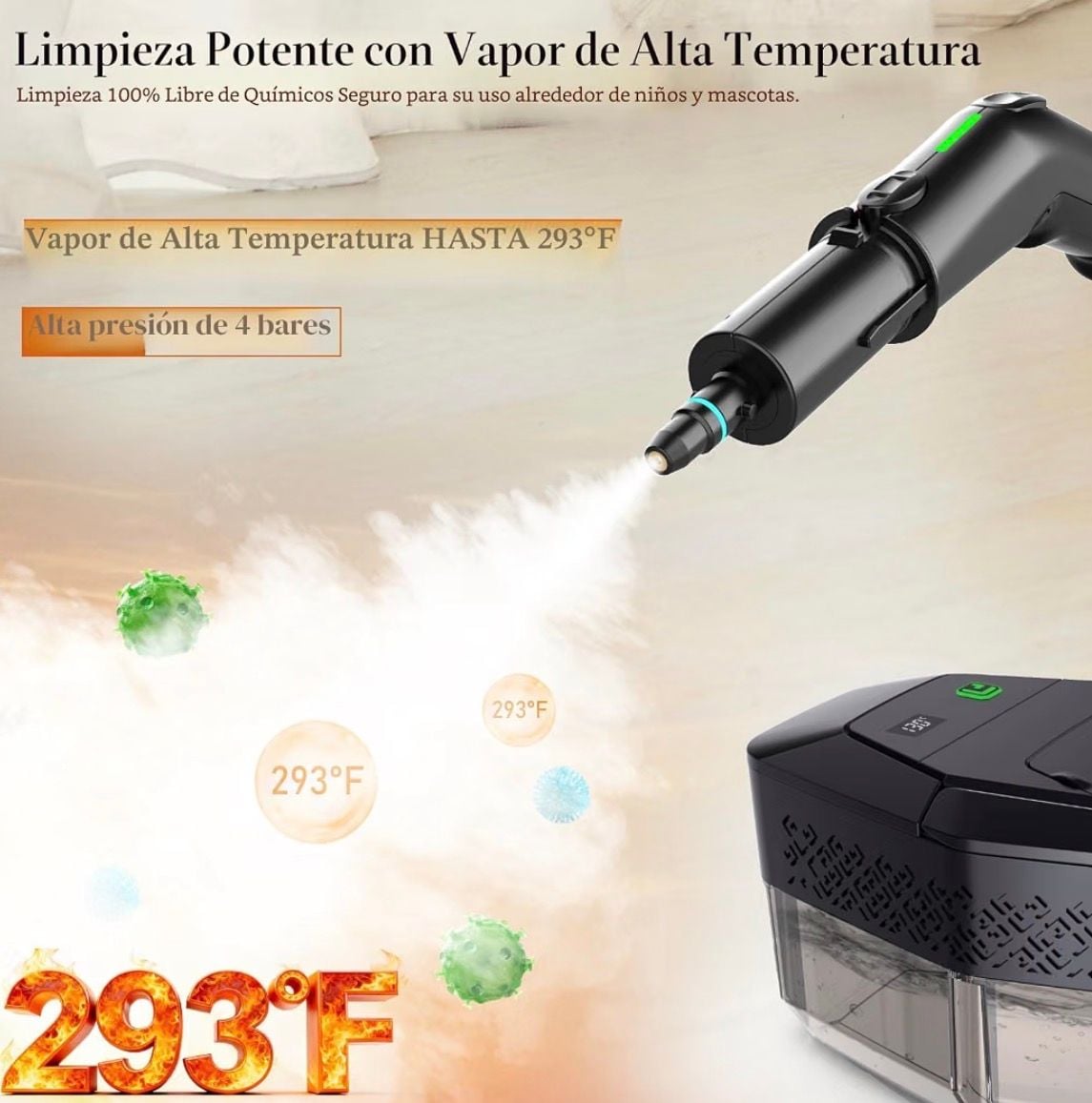 1500W 1.8L Tank 15s Fast Heat Corded Steam Cleaner 5
