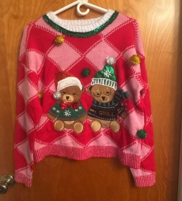 Holiday Time Christmas Sweater Size S (4-6) Teddy Bears 2