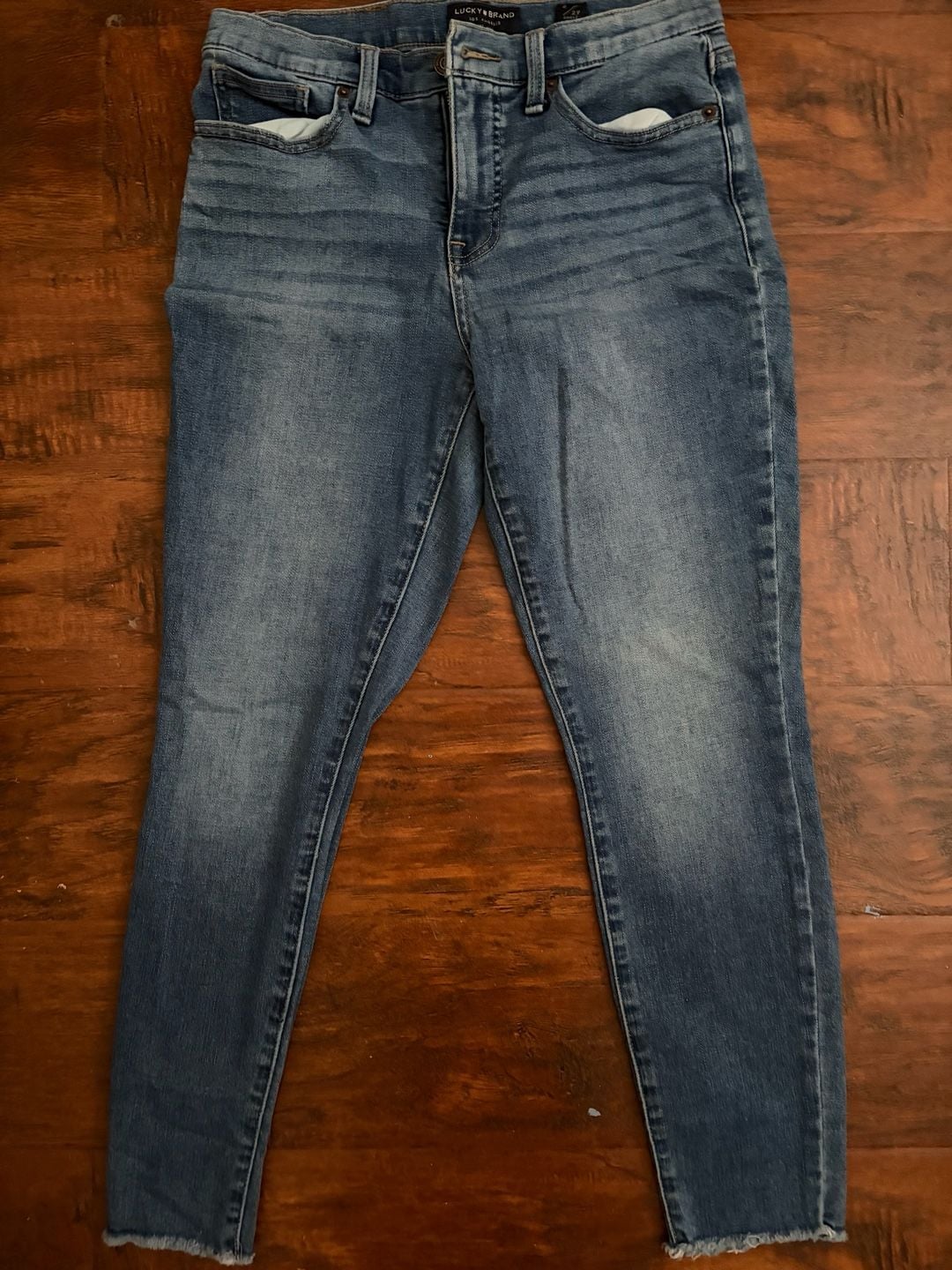 Lucky Brand Mid Rise Skinny Ava Jeans Blue Denim Ankle 2