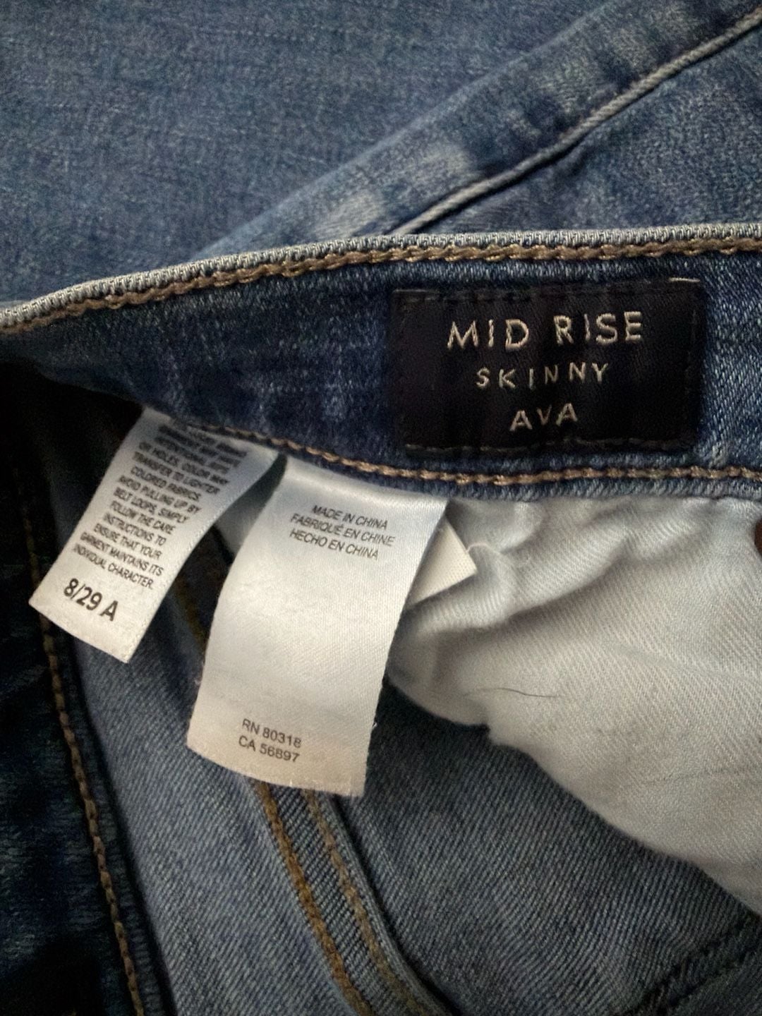 Lucky Brand Mid Rise Skinny Ava Jeans Blue Denim Ankle 6