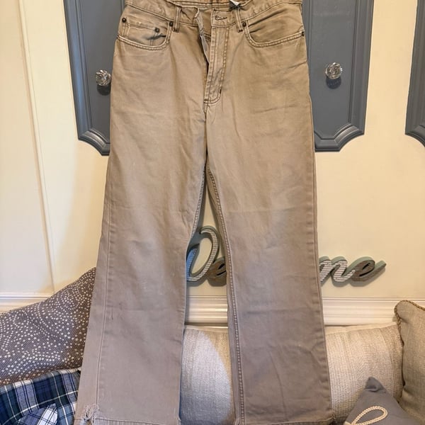 Old Navy Loose Jeans Size 32x32 Tan Duck Canvas Workwear