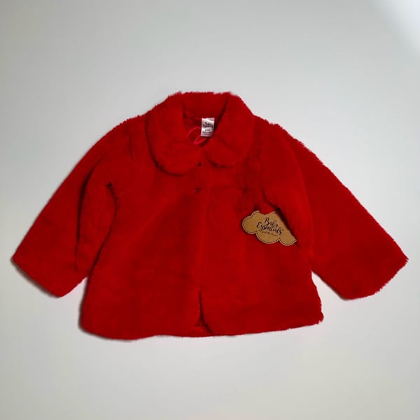 Baby Essentials Faux Fur Coat Size 18M Red Jacket
