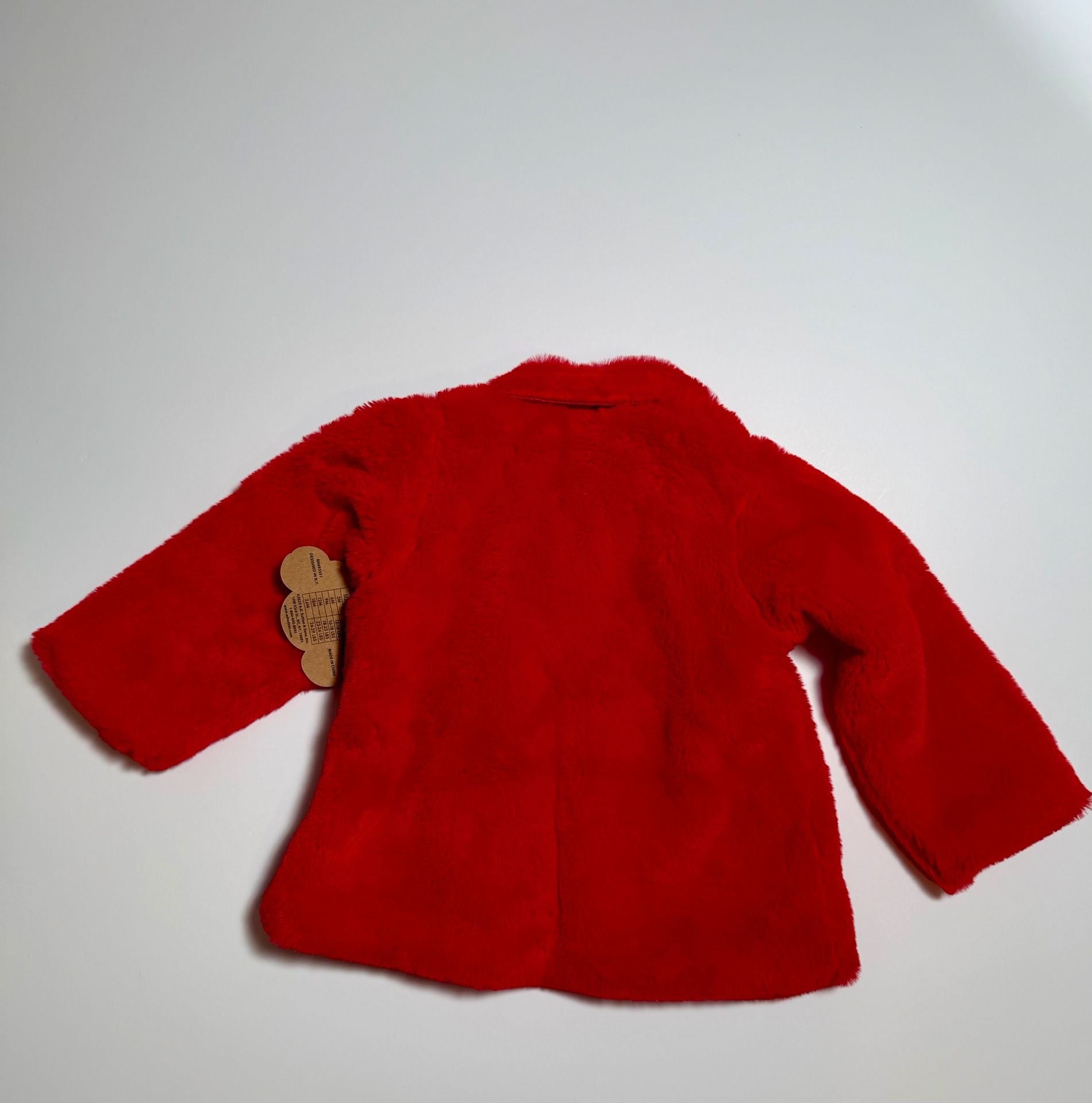 Baby Essentials Faux Fur Coat Size 18M Red Jacket 3