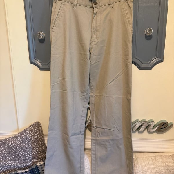 George Chino Pants Size 30x32 Barley Flat Front Casual