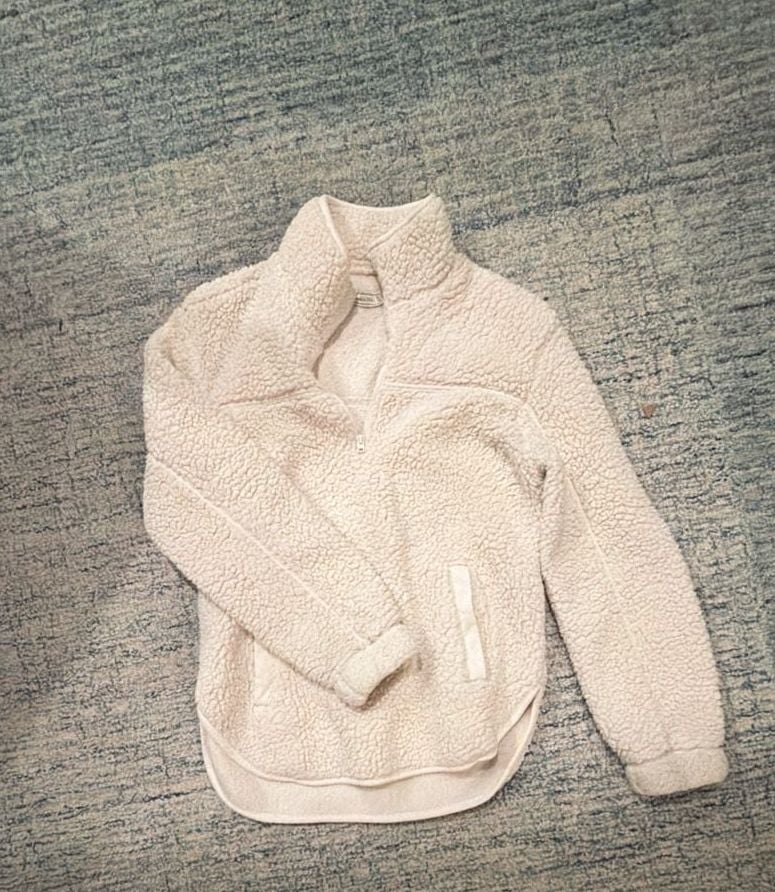 Abercrombie & Fitch Sherpa Fleece Pullover Size XS Cream 1