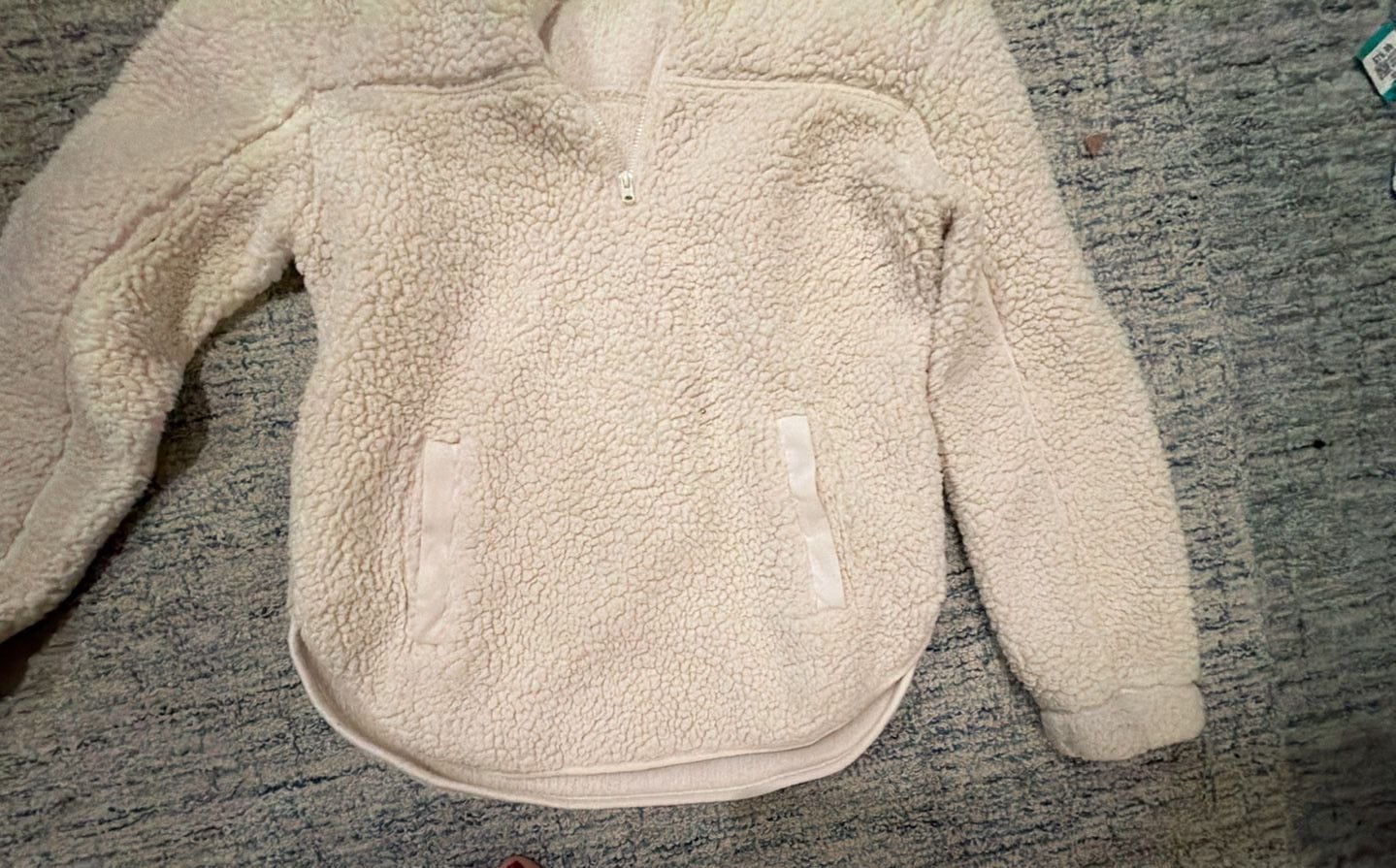 Abercrombie & Fitch Sherpa Fleece Pullover Size XS Cream 2