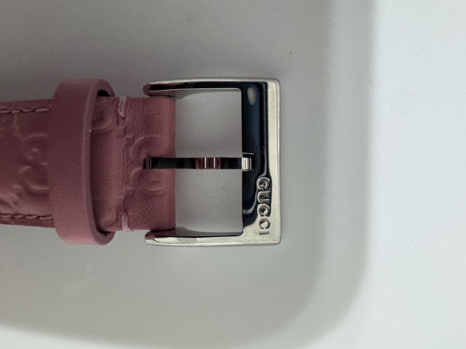 Gucci G-Timeless YA1264030 Pink Dial Leather Strap Watch 7