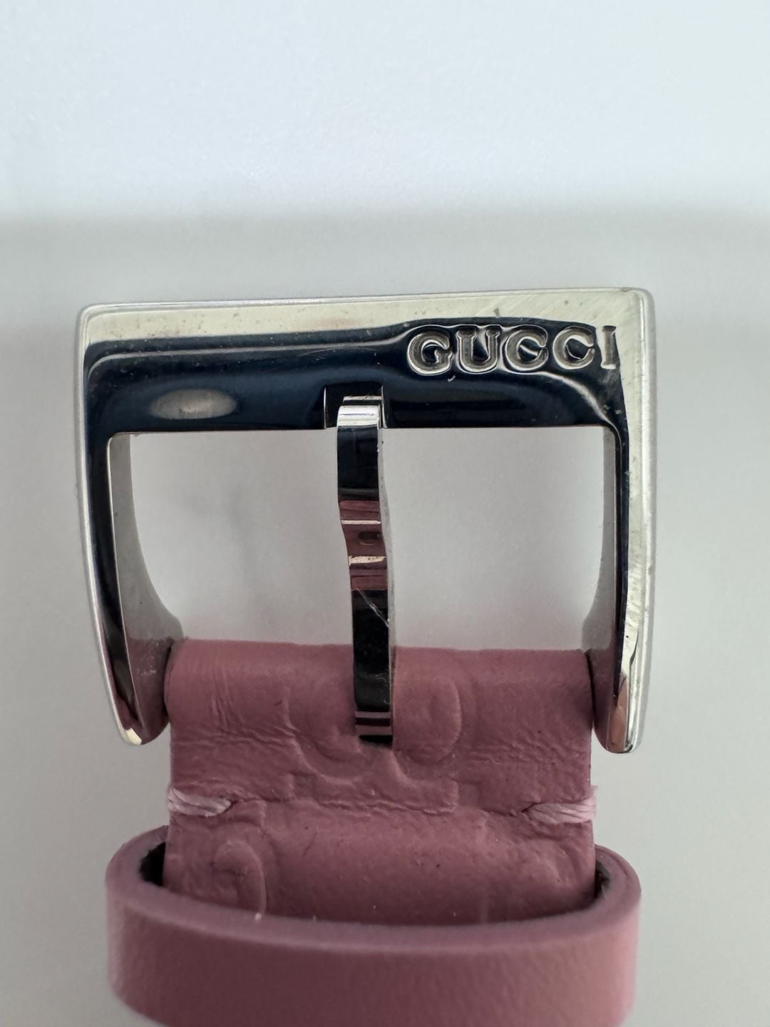 Gucci G-Timeless YA1264030 Pink Dial Leather Strap Watch 8