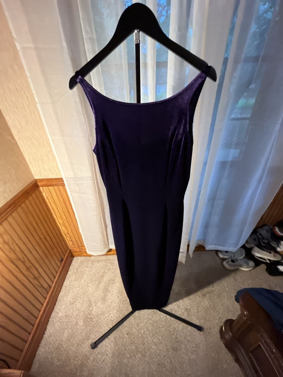 Scott McClintock Vintage 90s Purple Velvet Maxi Dress Long Formal Evening Gown 12