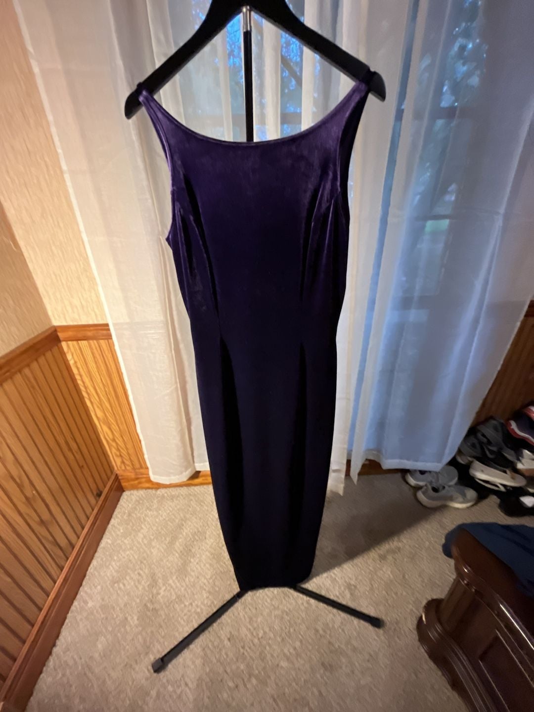 Scott McClintock Vintage 90s Purple Velvet Maxi Dress Long Formal Evening Gown 15