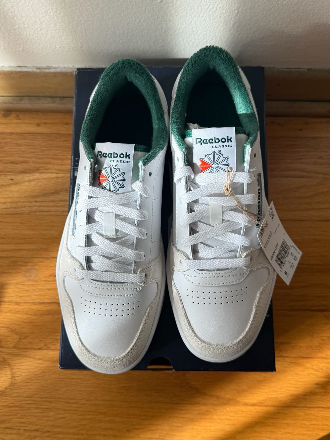 Reebok Phase Court Shoes Unisex Size 8 White Green 100201247 New 2
