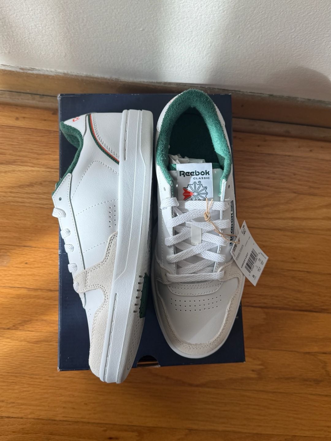 Reebok Phase Court Shoes Unisex Size 8 White Green 100201247 New 4