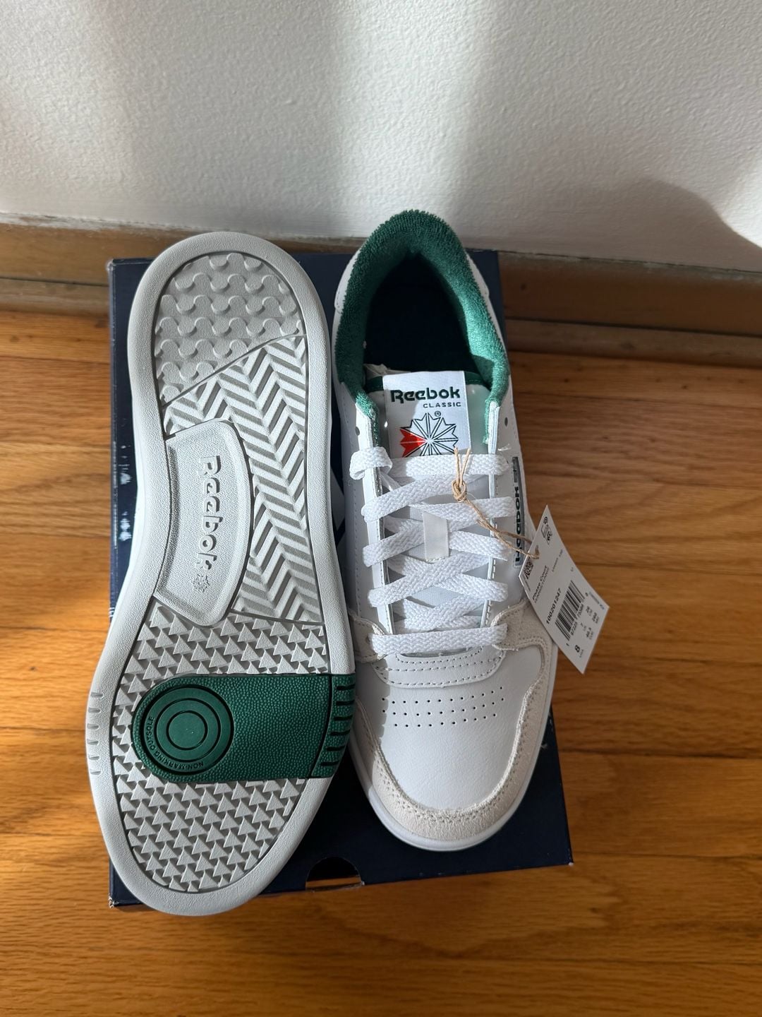 Reebok Phase Court Shoes Unisex Size 8 White Green 100201247 New 5
