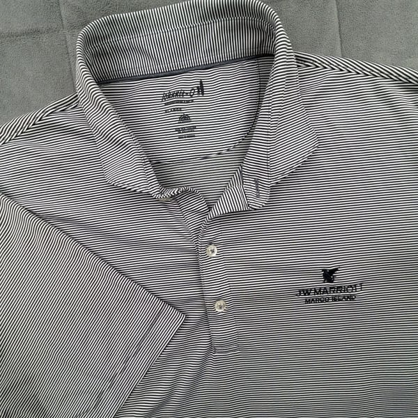 Johnnie-O Performance Polo Size XL Striped JW Marriott Marco Island