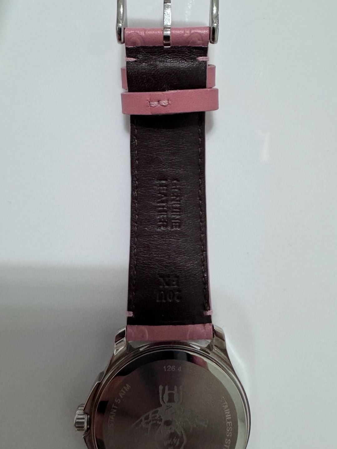 Gucci G-Timeless YA1264030 Pink Dial Leather Strap Watch 5