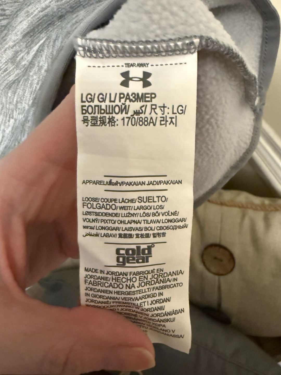 Under Armour ColdGear Hoodie Size Large Gray Camo Pullover 5