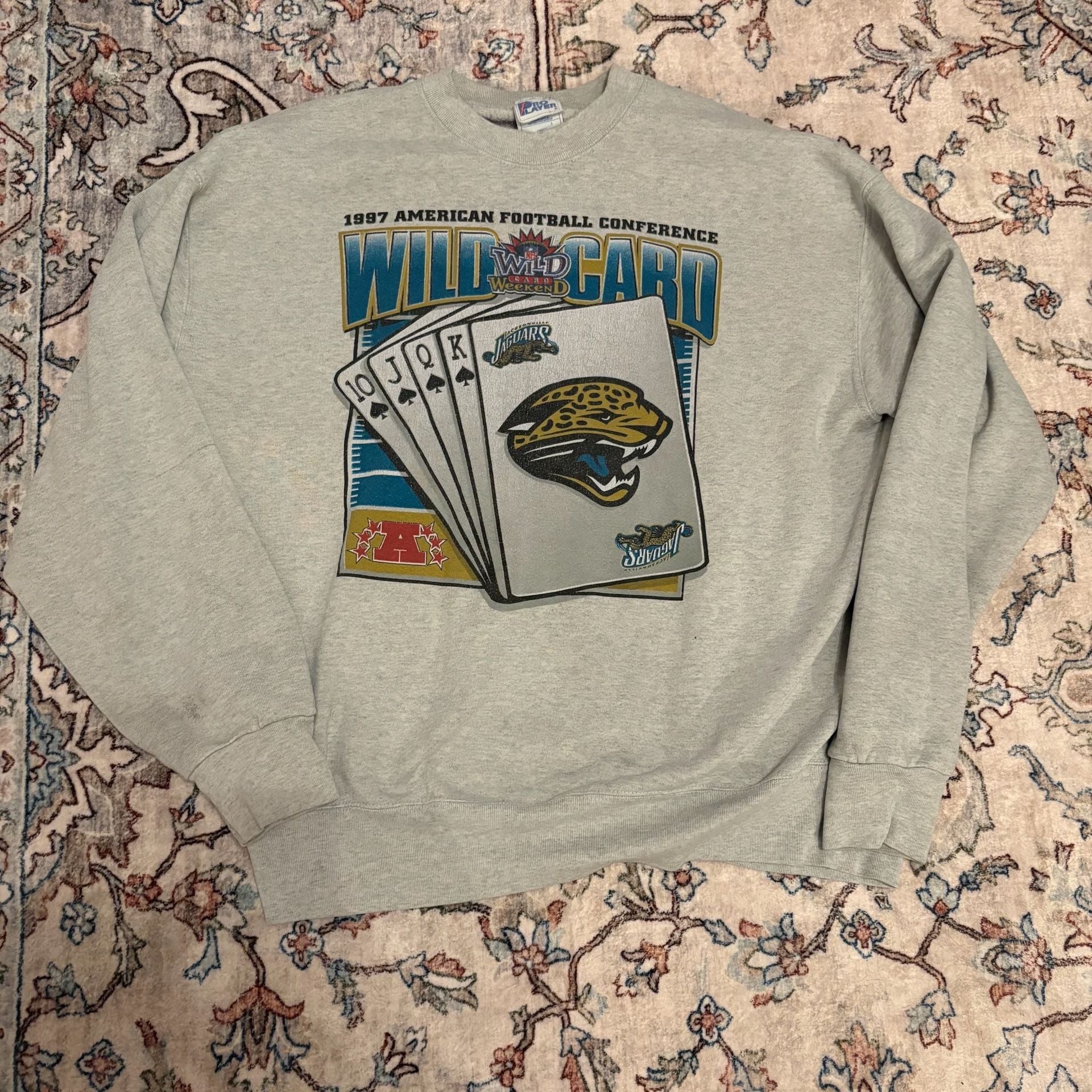 Pro Player Jacksonville Jaguars 1997 Wild Card Sweatshirt Size XXL Gray 2