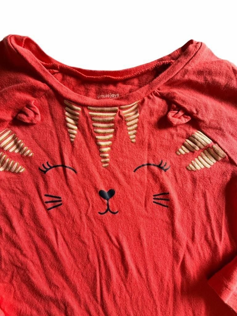 Simple Joys by Carter's Cat Shirt Size 5T Red Long Sleeve Unicorn 3