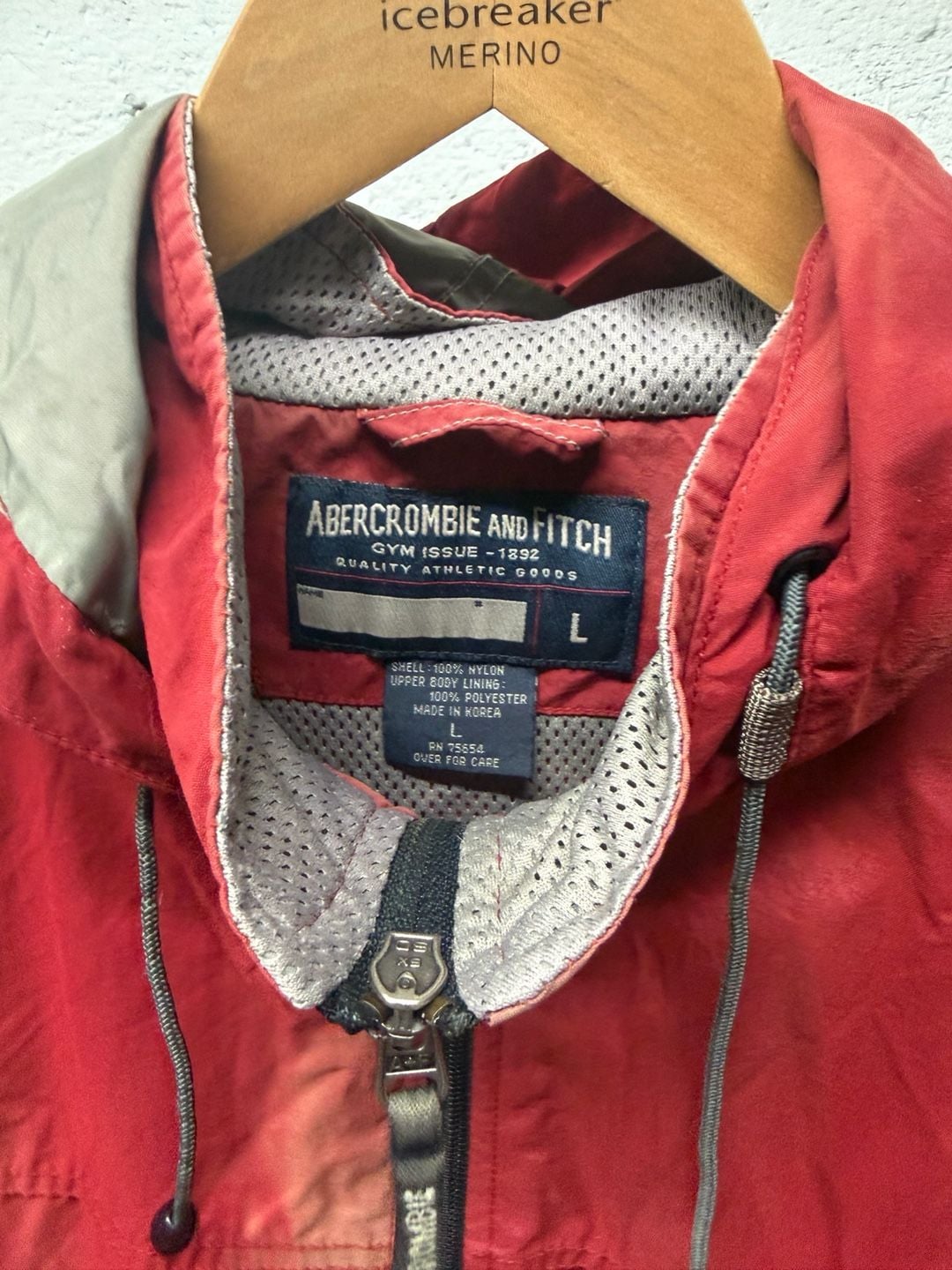 Abercrombie & Fitch Windbreaker Jacket Size L Red 4