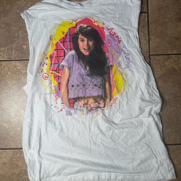 Ripple Junction Saved By The Bell Kelly Kapowski Size L White Sleeveless T-Shirt