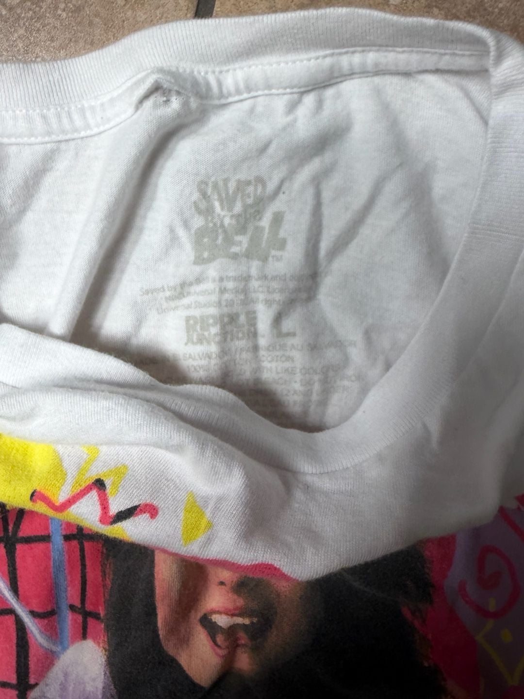 Ripple Junction Saved By The Bell Kelly Kapowski Size L White Sleeveless T-Shirt 3