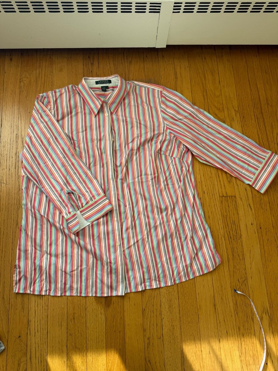 Lauren Ralph Lauren Striped Button-Down Shirt Size 1X Pink 2