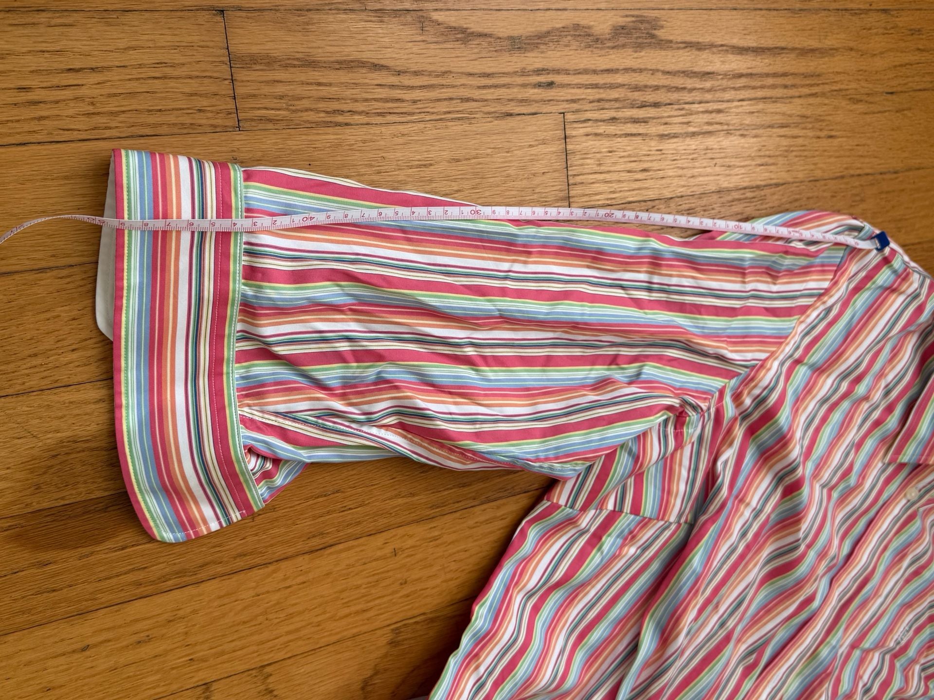 Lauren Ralph Lauren Striped Button-Down Shirt Size 1X Pink 10