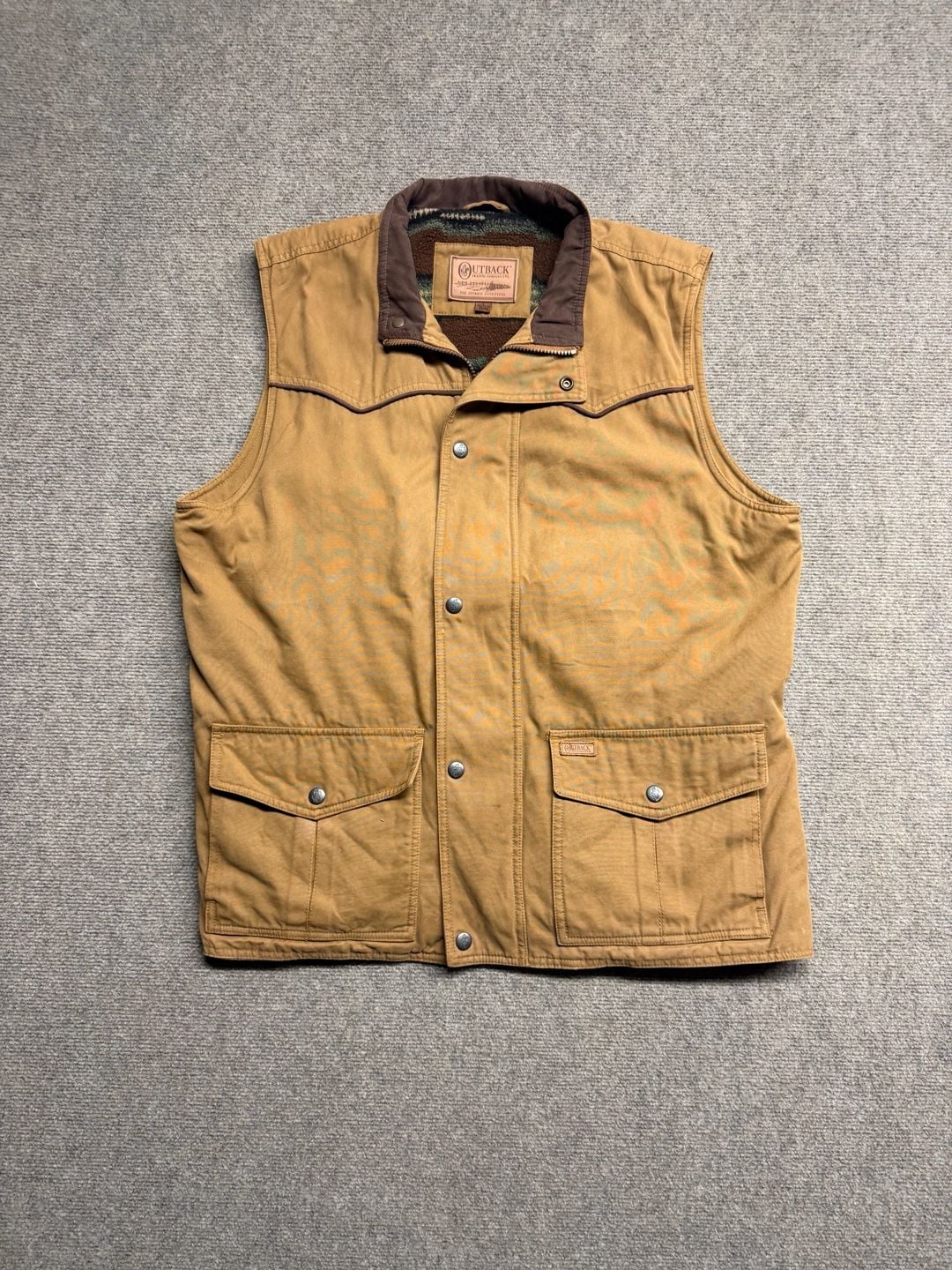Outback Trading Company Cattleman Vest Size L Brown 2
