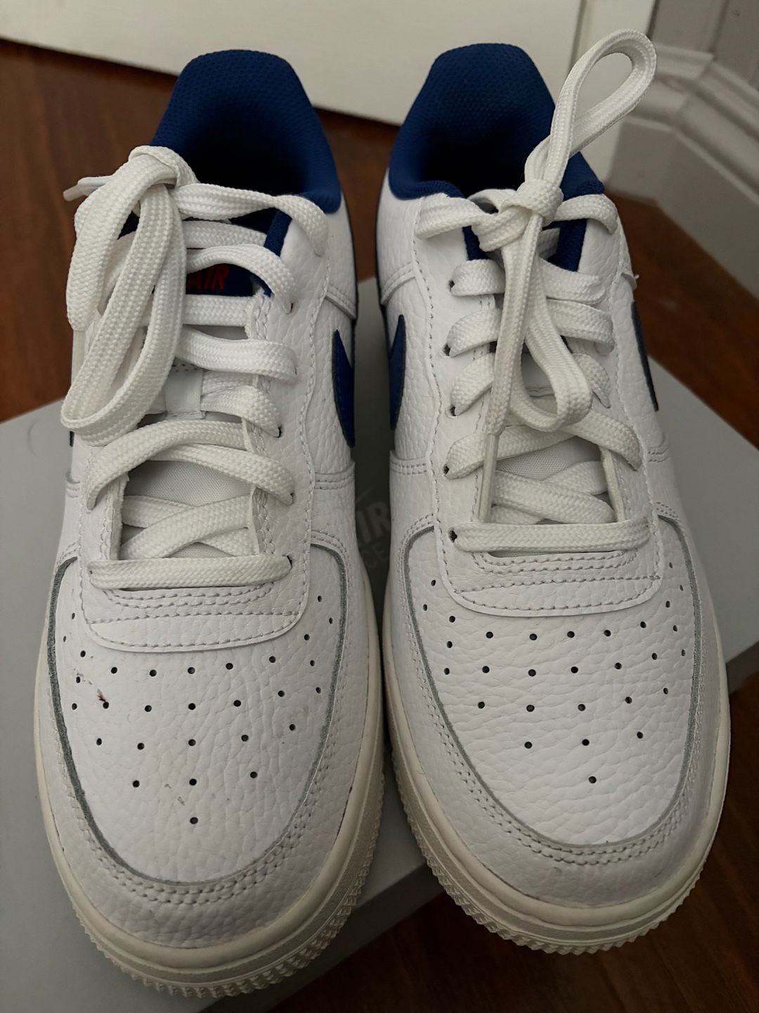 Nike Air Force 1 Low GS White Deep Royal Blue 1