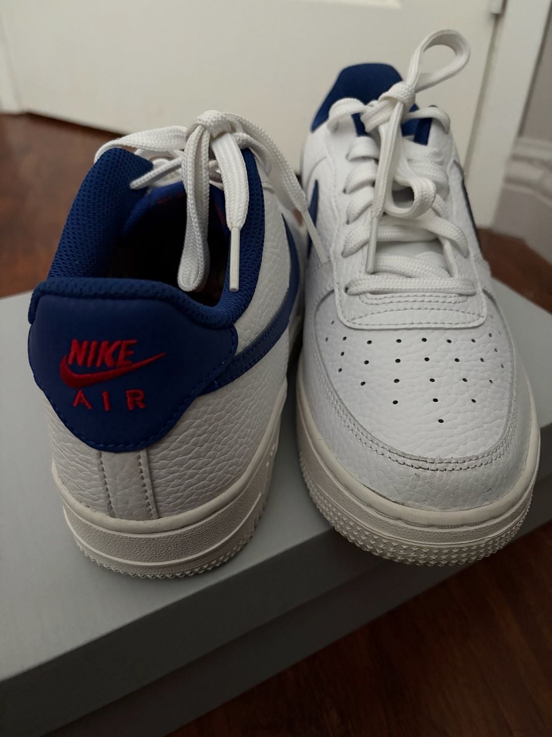 Nike Air Force 1 Low GS White Deep Royal Blue 2