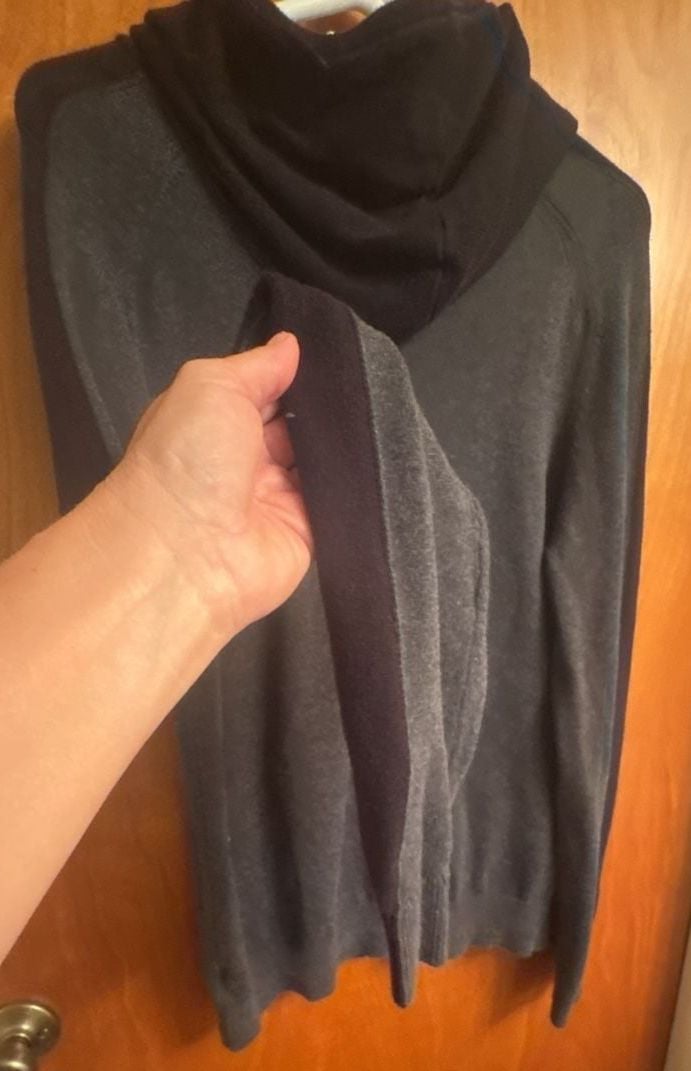 Express Hoodie Size L Gray Black Pullover Sweater 8