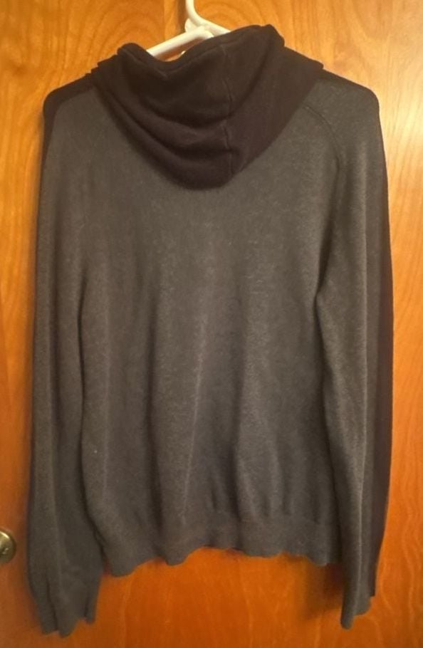 Express Hoodie Size L Gray Black Pullover Sweater 7