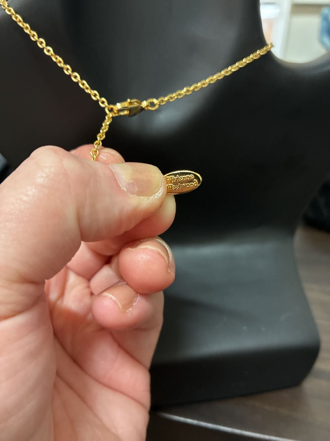 Vivienne Westwood Lucrece Orb Pendant Safety Pin Necklace Gold Crystal 5