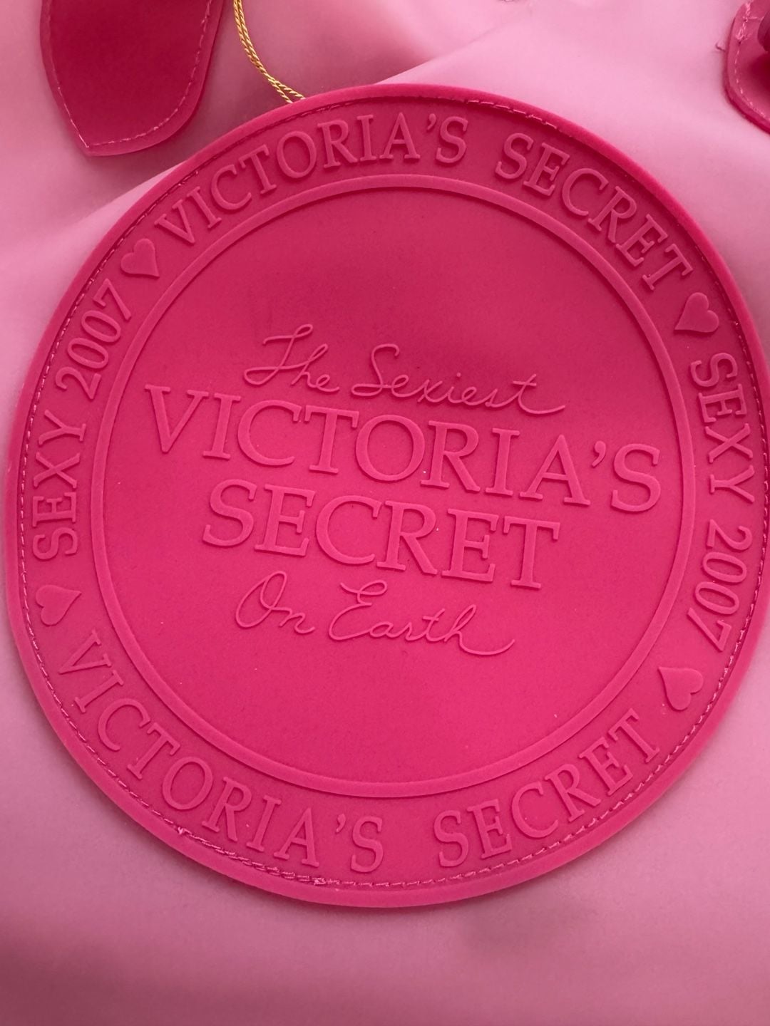 Victoria’s Secret 2007 Y2K Pink Rubber Jelly Open Tote Bag Pouch 5