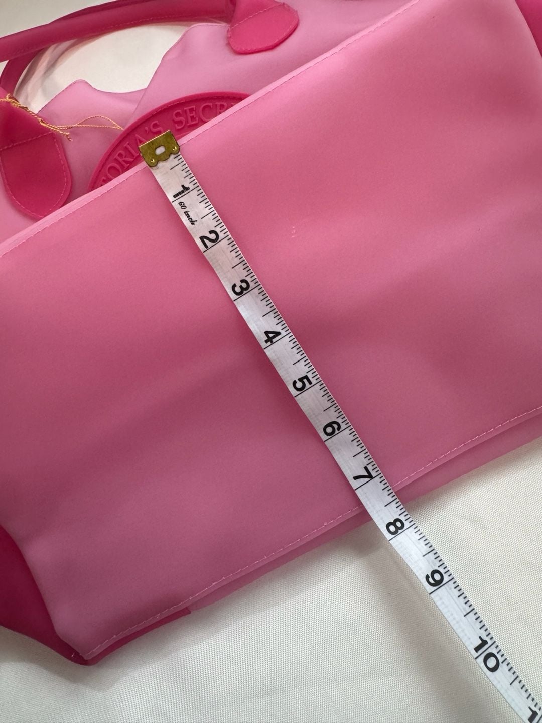 Victoria’s Secret 2007 Y2K Pink Rubber Jelly Open Tote Bag Pouch 14