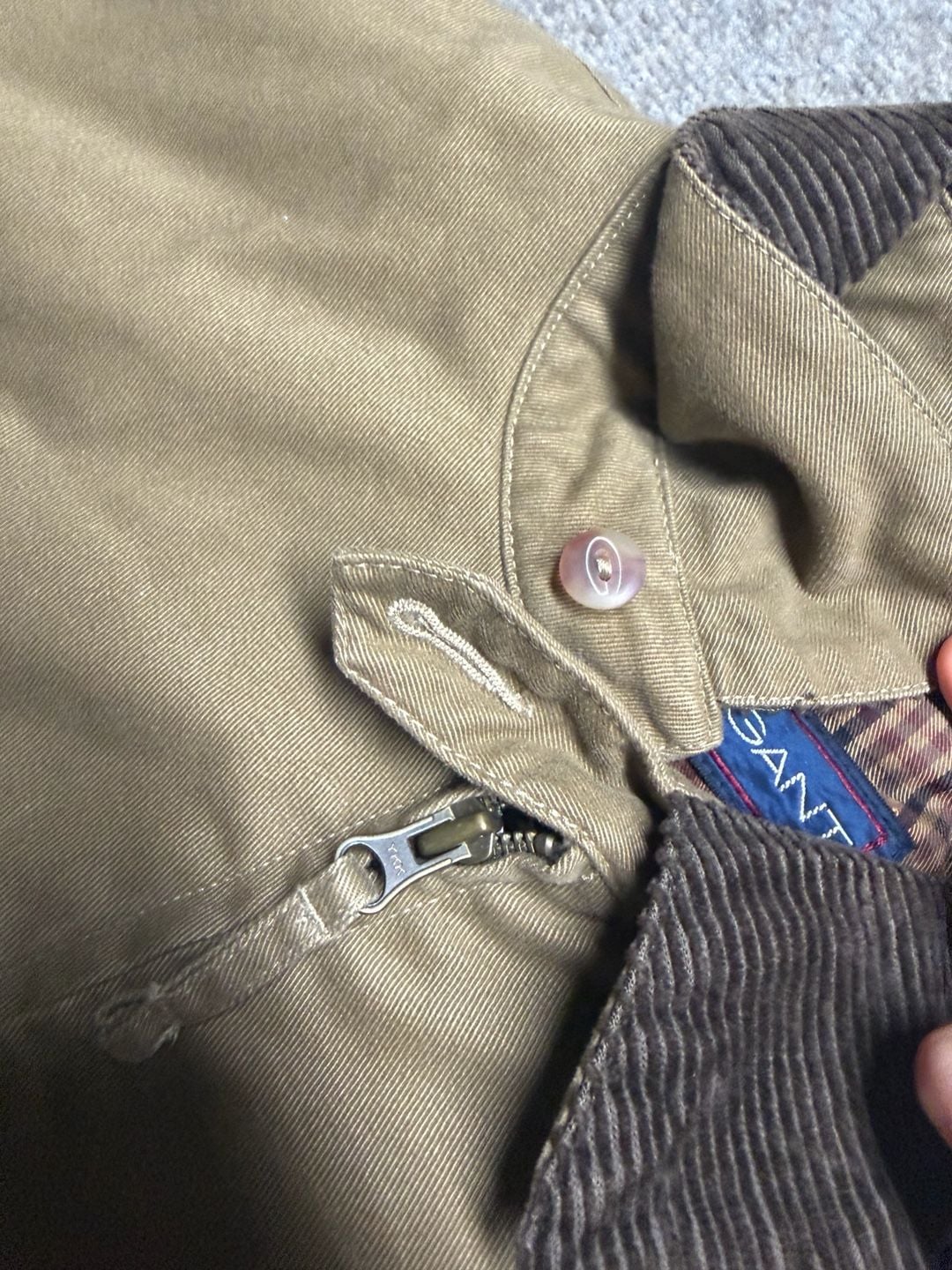 Gant Harrington Windbreaker Jacket Windcheater Size L Tan Jacket Corduroy 6